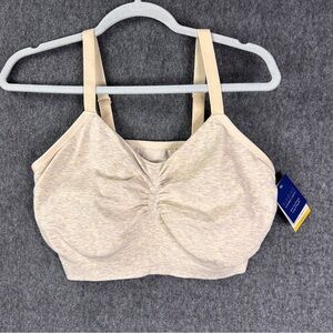 Kindred Bravely Hands-Free Nursing Bra Womens Large Oatmeal Wireless L Busty
